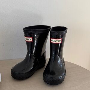 Hunter Kids Glossy Black Rain Boots